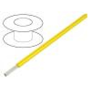 Wire MIL-W-16878/6 (Type ET) stranded Cu 32AWG yellow PTFE