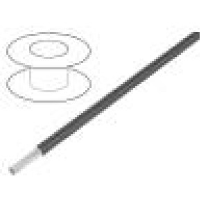 Vodič MIL-W-16878/6 (Type ET) licna Cu 28AWG tmavě šedá PTFE