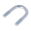 U-bolt B steel zinc Thread len: 14mm Int.width: 18mm H: 37mm