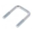 U-bolt C steel zinc Thread len: 16mm Int.width: 23mm H: 40mm