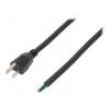 Kabel 3x14AWG NEMA 5-15 (B) vidlice,vodiče PVC 5m černá 15A