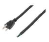 Kabel NEMA 5-15 (B) vidlice,vodiče 5m černá PVC 3x14AWG 15A