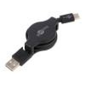 Kabel USB 2.0 USB A vidlice,USB C vidlice 1m černá