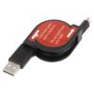 Kabel USB 2.0 USB A vidlice,vidlice Apple Lightning 1m černá