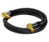 Kabel 75Ω 1m černá Materiál vnější izol: PVC