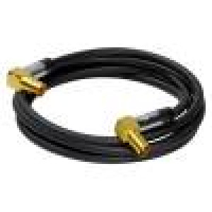 Kabel 75Ω 1m černá Materiál vnější izol: PVC