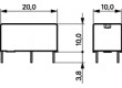 PE014F02 Relé: elektromagnetické SPDT Ucívky: 2,2VDC 5A/250VAC 5A/30VDC