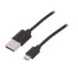 Kabel USB 2.0 USB A vidlice,USB B micro vidlice černá 0,5m