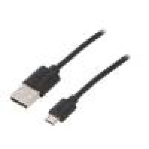 Kabel USB 2.0 USB A vidlice,USB B micro vidlice 0,5m černá