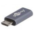 Adaptér USB 2.0 USB B micro vidlice,USB C zásuvka šedá
