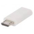 Adaptér USB 2.0 USB B micro vidlice,USB C zásuvka bilá