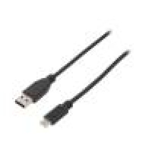 Kabel USB 2.0 USB A vidlice,USB C vidlice niklovaný 0,5m