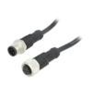 Kabel: pro snímače/automatizaci PIN: 4 s kovovou maticí 4A PVC