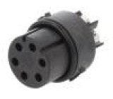 Konektor: kulatý zásuvka PIN: 6 3A 250V 1mm2 Povrch: niklovaný
