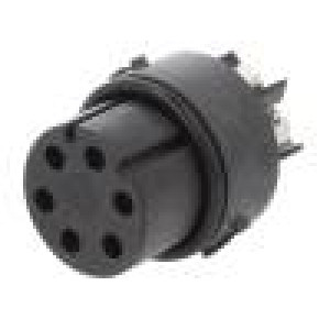 Konektor: kulatý zásuvka PIN: 6 3A 250V 1mm2 Povrch: niklovaný