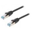 Patch cord S/FTP 6a lanko Cu PUR černá 1m 27AWG IP20