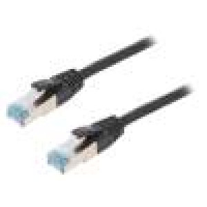 Patch cord S/FTP 6a lanko Cu PUR černá 1m 27AWG IP20