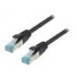 Patch cord S/FTP 6a lanko Cu PUR černá 3m 27AWG IP20