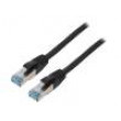 Patch cord S/FTP 6a lanko Cu PUR černá 5m 27AWG IP20