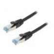 Patch cord S/FTP 6a lanko Cu PUR černá 15m 27AWG IP20