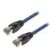 Patch cord S/FTP Cat 8.1 lanko Cu LSZH modrá 0,5m 26AWG