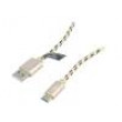 Kabel USB A vidlice,USB C vidlice 1m černo-hnědá