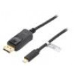 Adaptér DisplayPort vidlice,USB C vidlice 3m černá černá