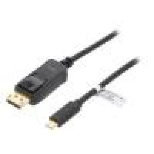 Adaptér DisplayPort vidlice,USB C vidlice 3m černá černá