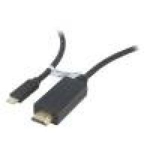 Adaptér HDMI vidlice,USB C vidlice 3m černá 32AWG
