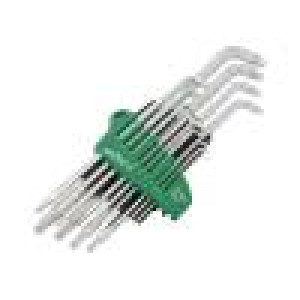 Key set Torx®,spherical Chrom-vanadium steel Pcs: 13