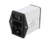 Konektor napájecí AC zásuvka vidlice 6A 250VAC IEC 60320