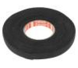 Textilní páska PET fleece 9mm L: 25m černá