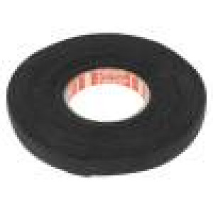 Textilní páska PET fleece 9mm L: 25m černá