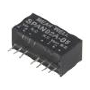 SPAN02A-05 Převodník: DC/DC 2W Uvst: 9÷18V 5VDC Ivýst: 0÷400mA SIP8 4,8g