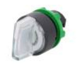 Přepínač: otočný 3 polohy 22mm bílá Podsv: LED IP66 Ø22mm