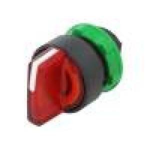 Přepínač: otočný 1-polohové 22mm červená Podsv: LED IP66 Ø22mm