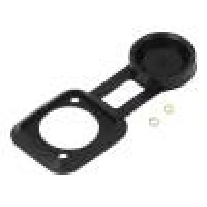 Socket gasket with dust cap black Case: XLR standard 19x24mm