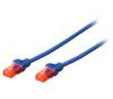 Patch cord U/UTP 5e lanko CCA PVC modrá 1,5m 26AWG