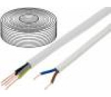 Kabel YDY kulatý drát Cu 2x4mm2 PVC bílá 450/750V 100m