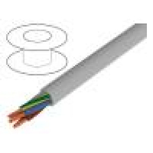 Wire stranded Cu JB-500 12G0,5mm2 unshielded grey PVC 1m