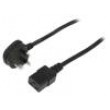 Kabel 3x1,5mm2 BS 1363 (G) vidlice,IEC C19 zásuvka PVC 1m