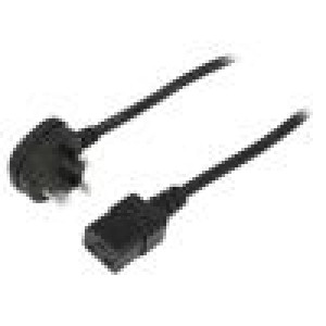 Kabel 3x1,5mm2 BS 1363 (G) vidlice,IEC C19 zásuvka PVC 1m
