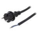 Kabel 2x1,5mm2 CEE 7/17 (C) vidlice,vodiče guma 4m černá 16A