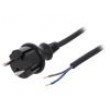 Kabel CEE 7/17 (C) vidlice,vodiče 3m černá PVC 2x1mm2 16A