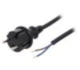 Kabel CEE 7/17 (C) vidlice,vodiče 3m černá PVC 2x1mm2 16A