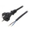 Kabel CEE 7/17 (C) vidlice,vodiče 1,5m černá guma 2x1mm2 16A