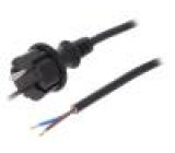 Kabel 2x1,5mm2 CEE 7/17 (C) vidlice,vodiče PVC 1,5m černá