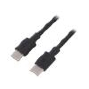 Kabel USB 2.0 USB C vidlice,z obou stran 0,5m černá