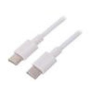Kabel USB 2.0 USB C vidlice,z obou stran 0,5m bílá