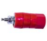 BU-00282-2 Přístrojová svorka červená Kontakty: mosaz Izolace: nylon 41mm